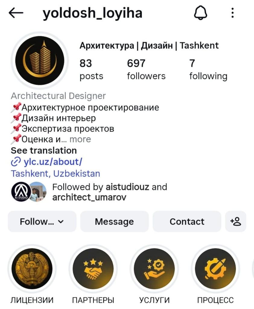 @yoldosh_loyiha Instagram profili